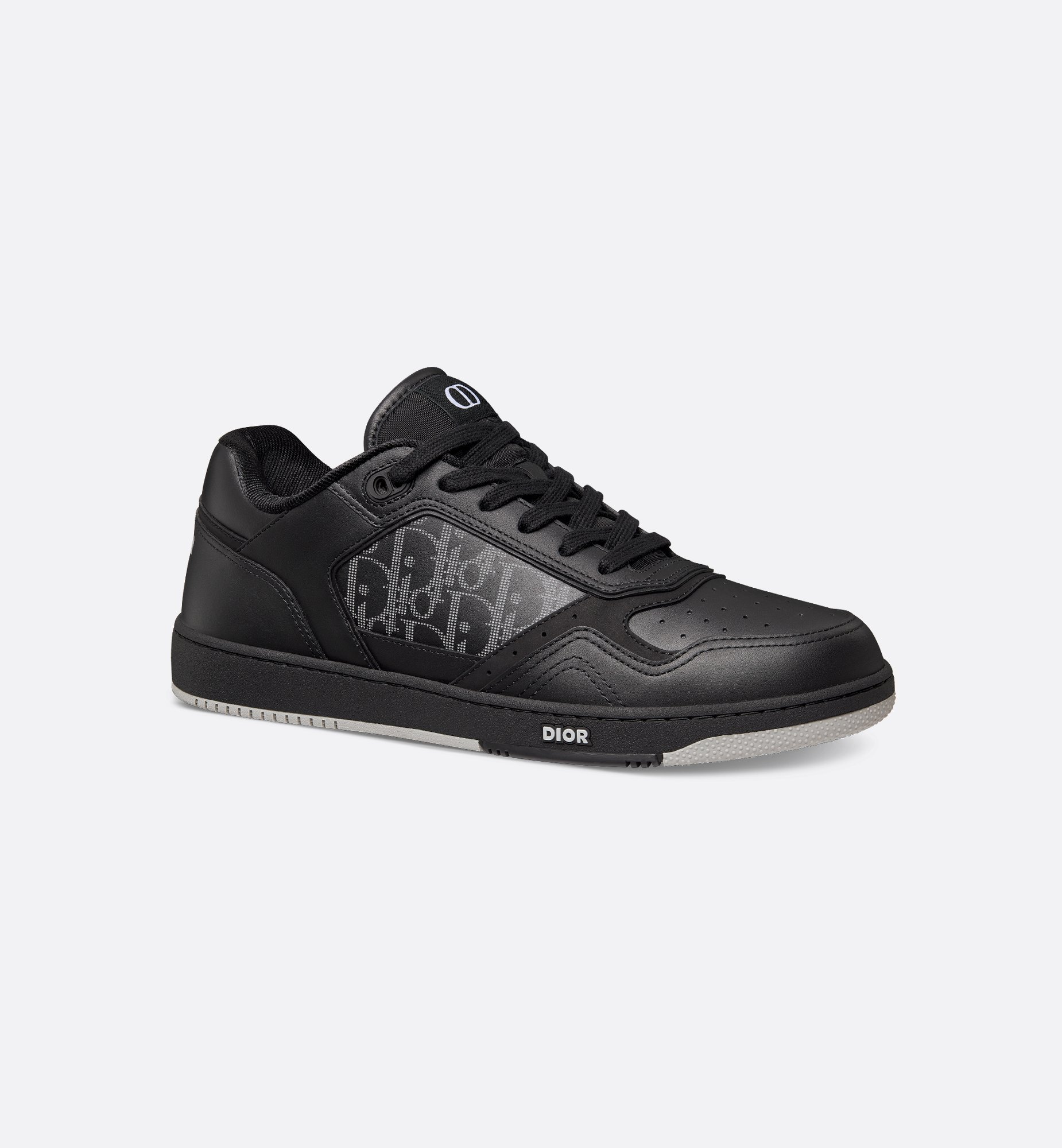B27 Uptown Low - Black Smooth Calfskin, Black Suede and Black Dior Oblique Galaxy Leather