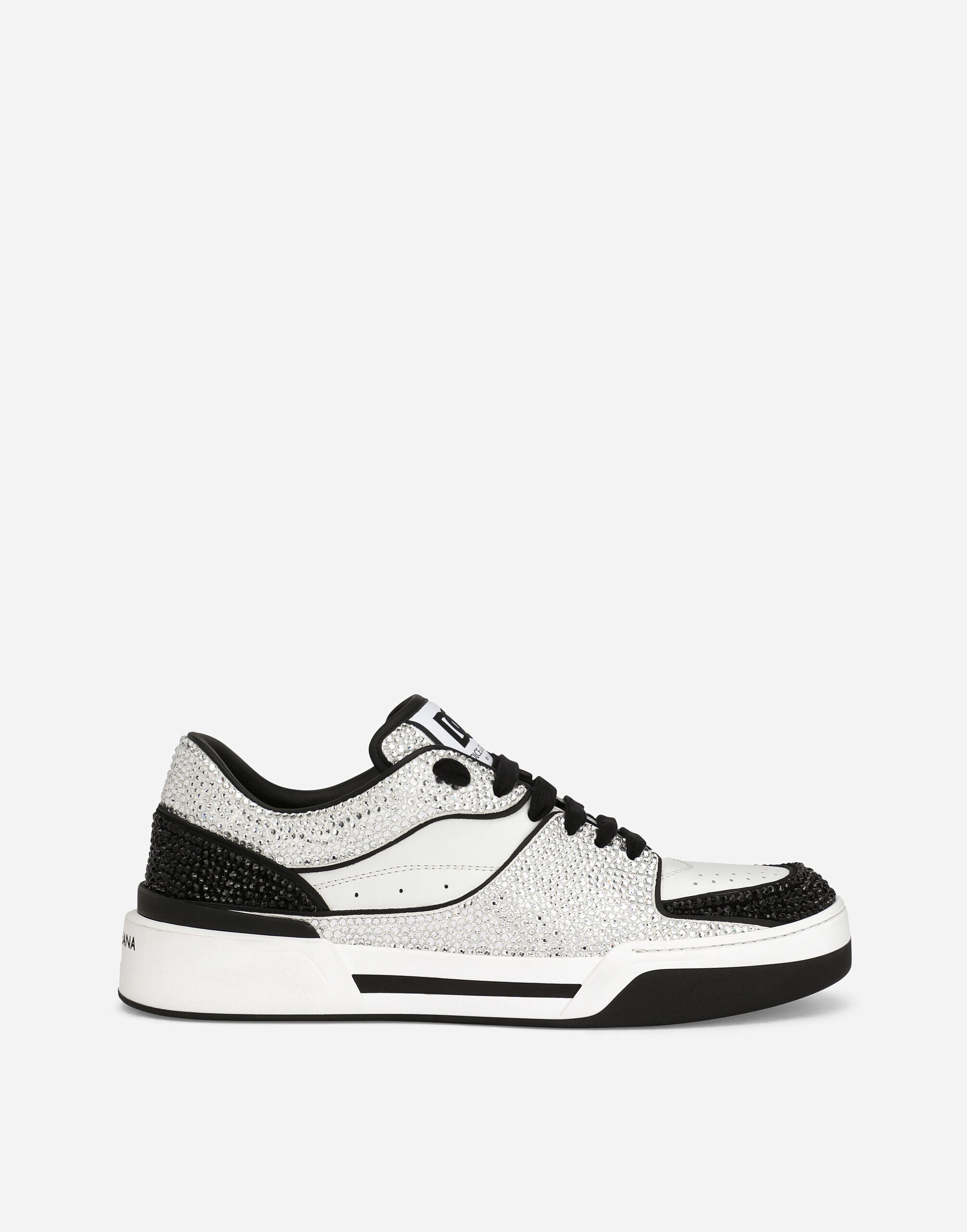 D&G Calfskin New Roma sneakers with fusible rhinestones