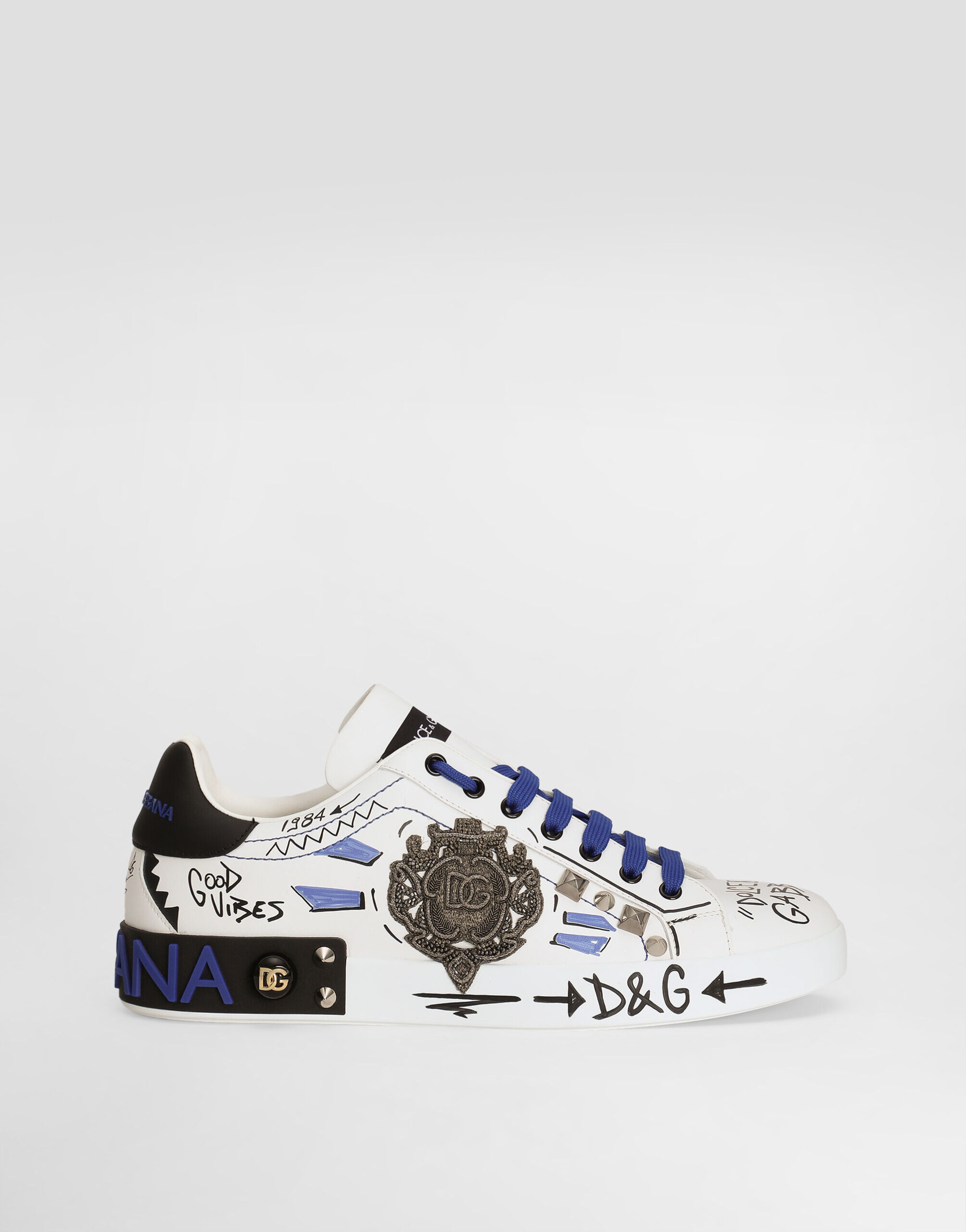 D&G Calfskin Portofino sneakers with patch