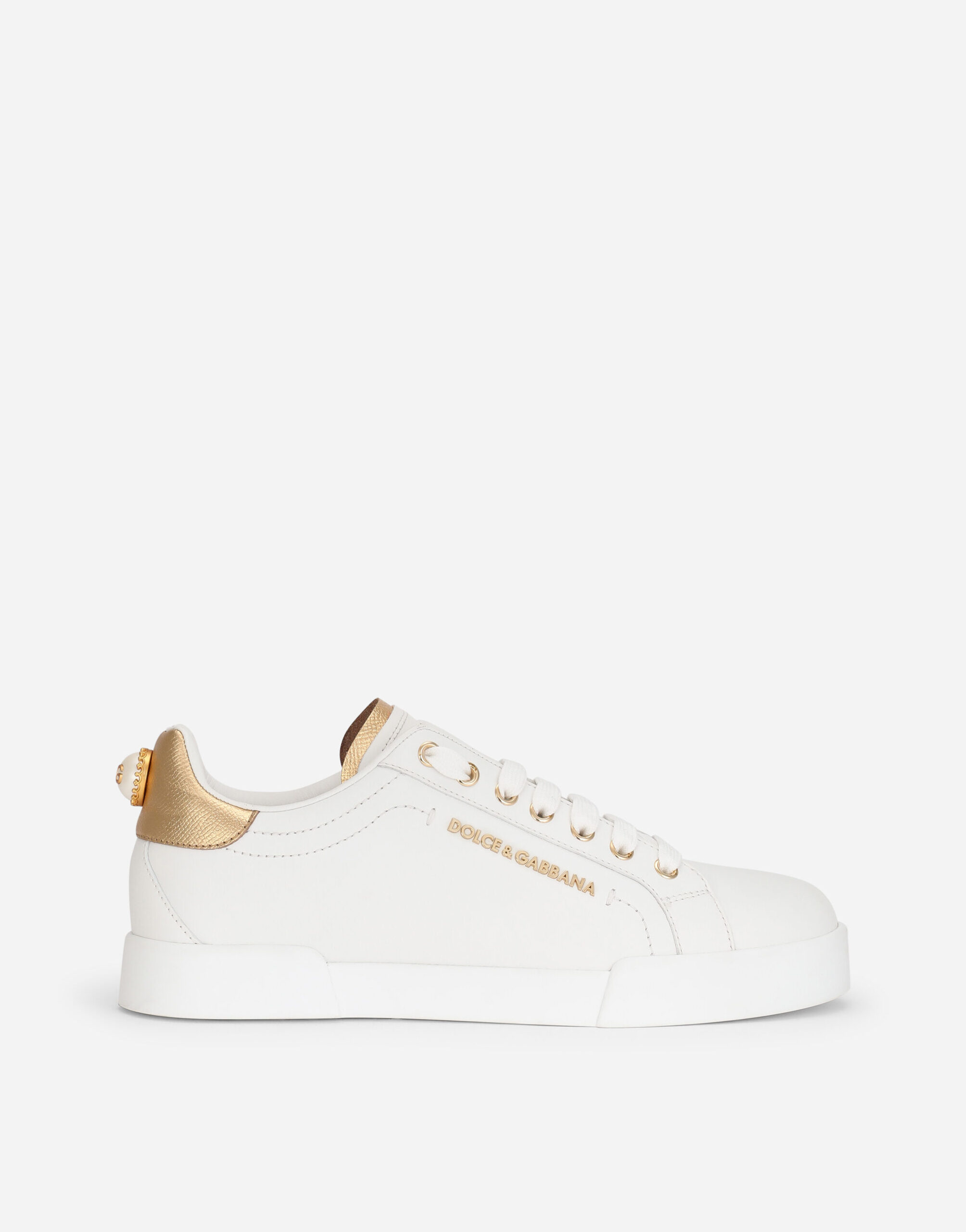 D&G Calfskin nappa Portofino sneakers with lettering