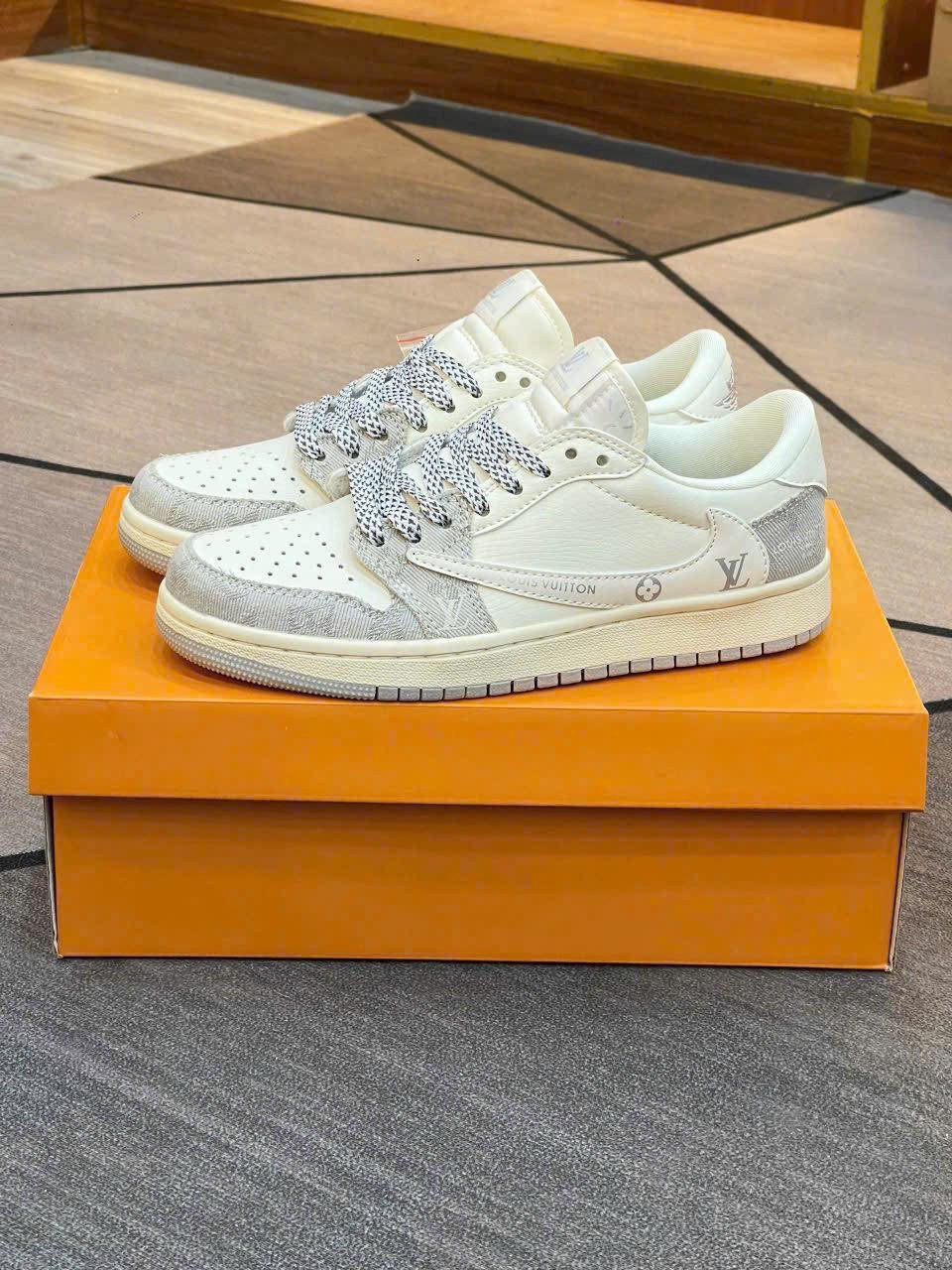 Louis Vuitton x Nike Air Jordan 1 Low Frost White Monogram Edition (Custom)