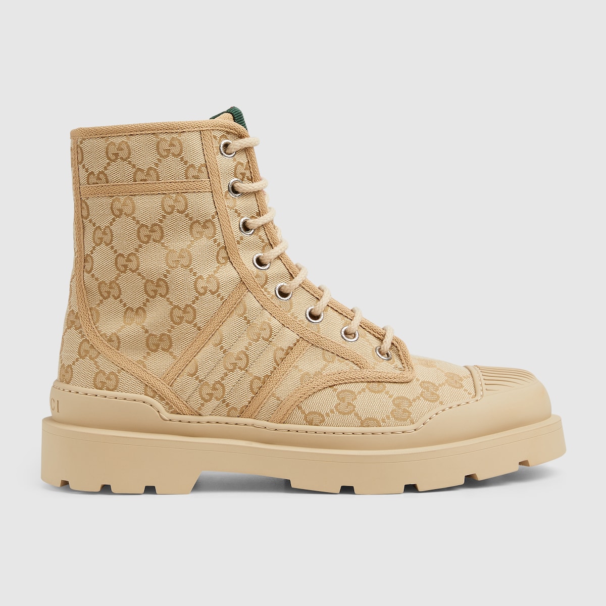 Men’s Lug-Sole Boot Beige GG Canvas