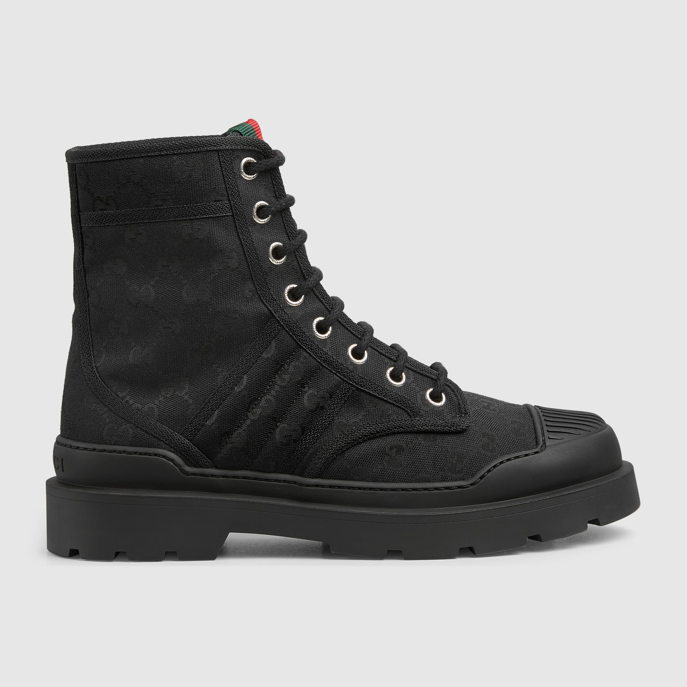 Men’s Lug-Sole Boot Black GG Canvas