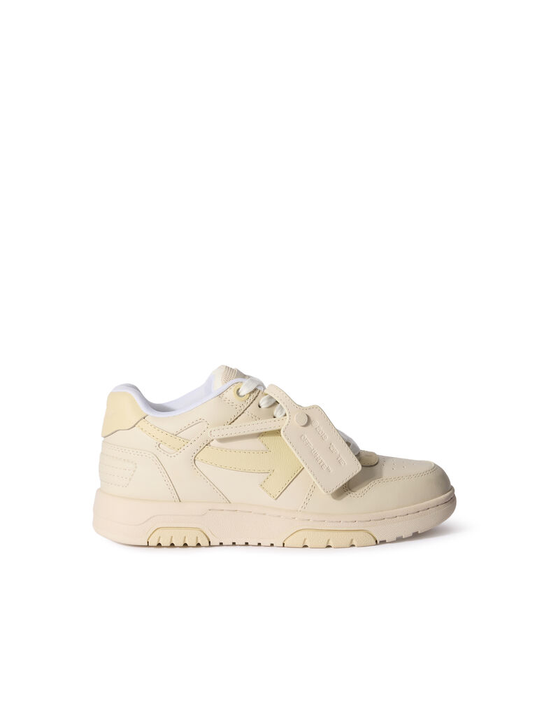 Off White Calf Leather Sneakers’ NUDE – SAND