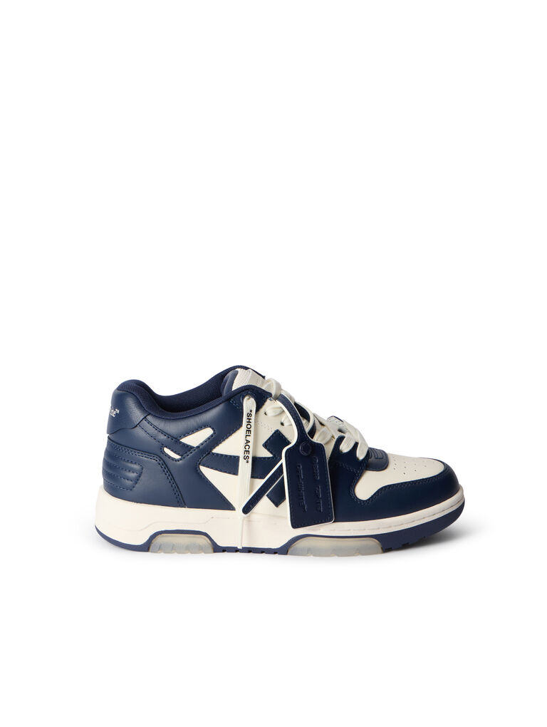 Off White Calf Leather Sneakers’ WHITE BLUE