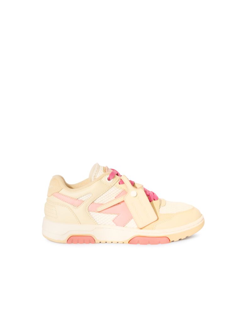 Off White Calf Leather Sneakers’ WHITE PINK